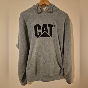 Caterpillar Gray Hoodie with Black Logo